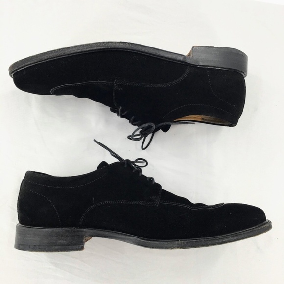 Salvatore Ferragamo Mens Suede Oxford Shoe Black Apron Split Toe Lace Up Sz 9 - Picture 6 of 15